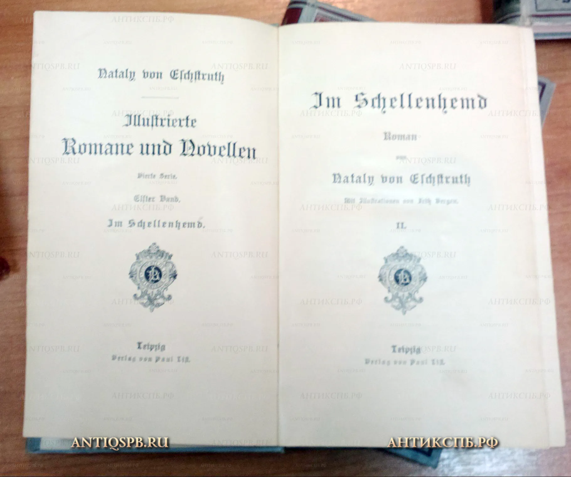 15884. Книга "Im Schellenhemd" на немецком языке. Автор: Nataly von Eschstruth. Leipzig. Издание: Paul List Teil. 2 книги. Тома: 1,2.